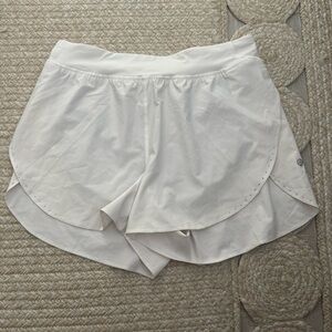 White lulu lemon fast and free shorts size 8